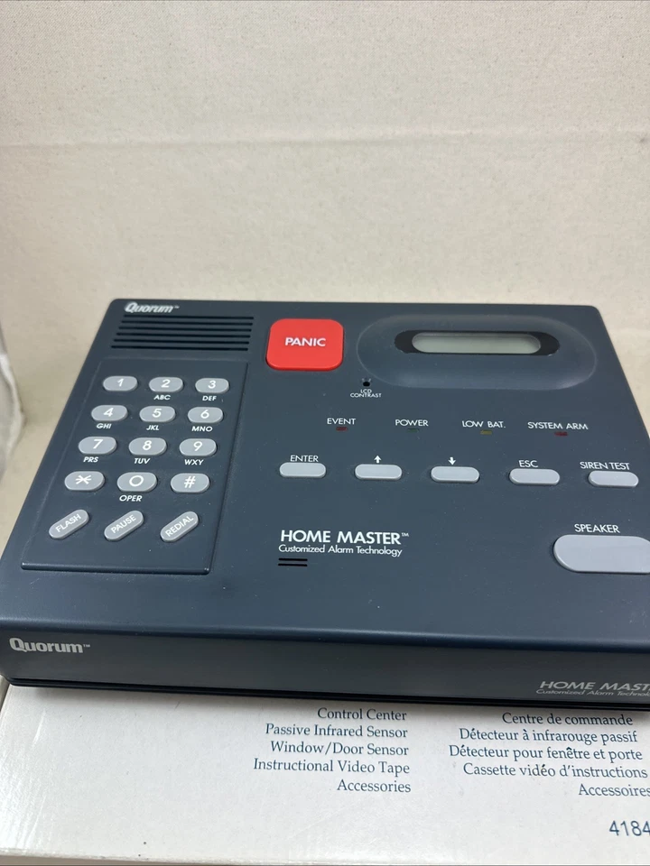 Quorum Home Master HM-100 Security System with remote , cassette ,  AC adapter - Image 2 of 4