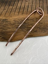 French Twist Copper Hair Stick, Fork, Pin, Loop Top