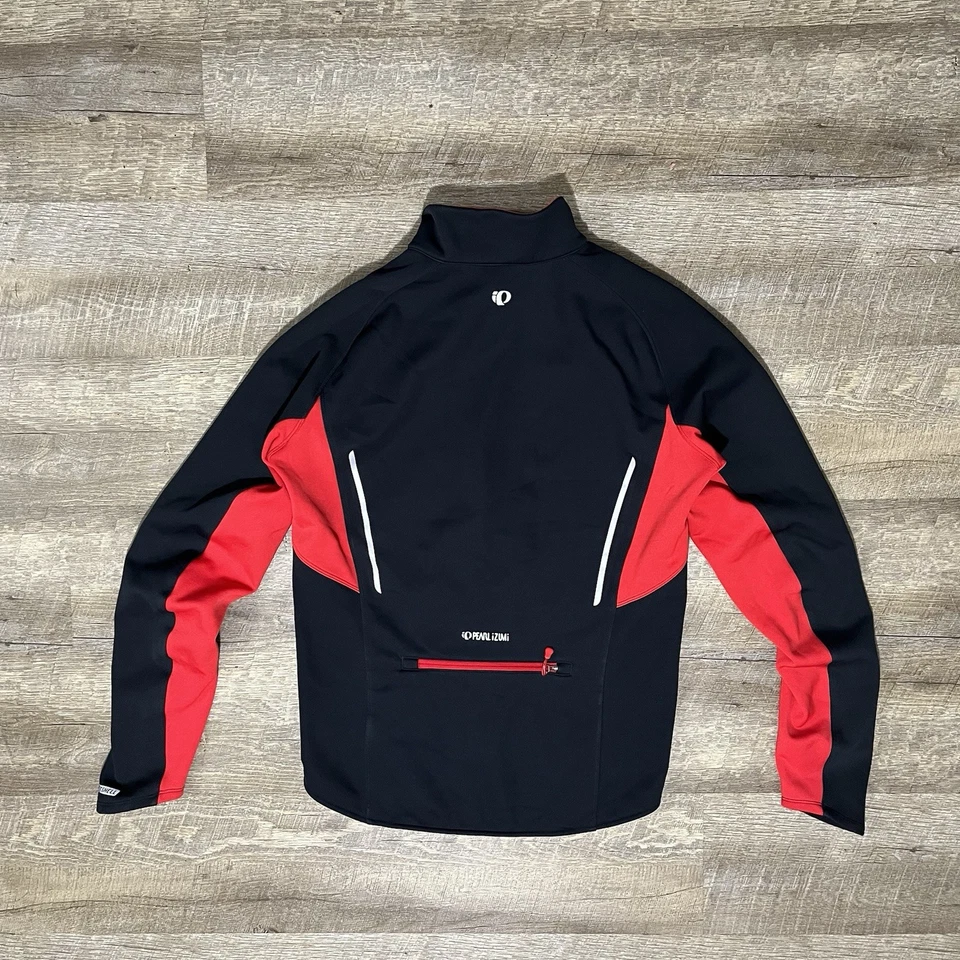Pearl Izumi Elite Softshell Full Zip Cycling Jacket Men's M Black Back Pocket - Image 2 of 4
