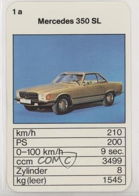 1972 Bielefelder Spielkarten Top Trumpf PS Hits Mercedes 350 SL #1a 0q3