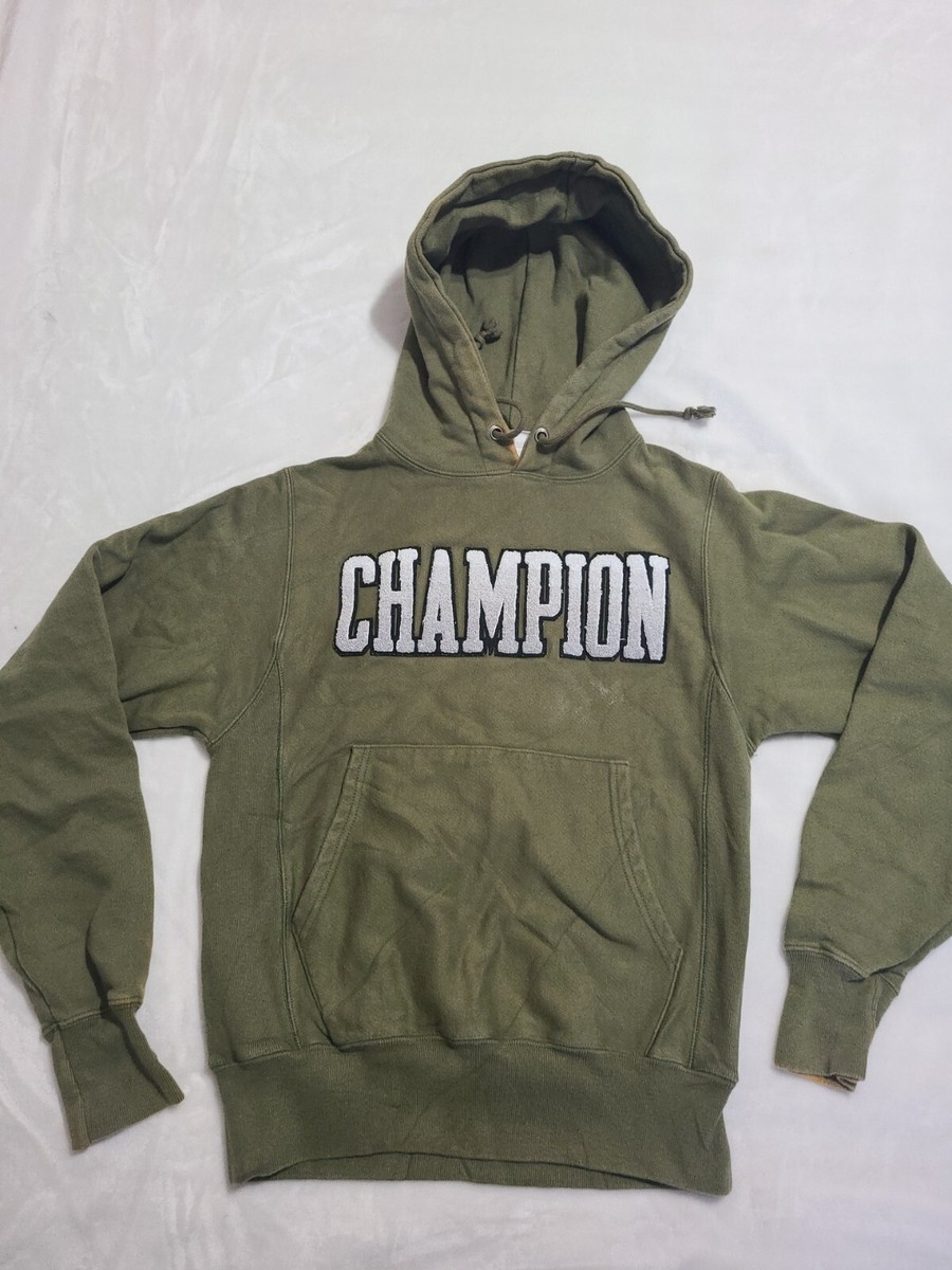 Vintage 90's Champion Reverse Weave Green Hoodie Pullover
