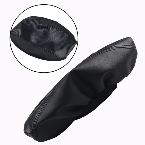Carbon Fiber Car armrest cover Center Console Pad Black Leather Stylish