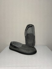 Christmas Gift Men Memory Foam Slippers Moccasins Faux Suede Gray Medium 7/8