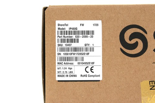 ShoreTel IP480G Gigabit 8-Line Business Phone w/ Backlit Display (630-2099-20) - Photo 7/11