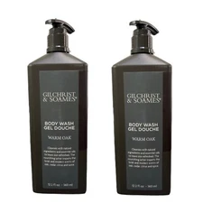 Gilchrist & Soames Warm Oak Body Wash 12oz Set of 2 New