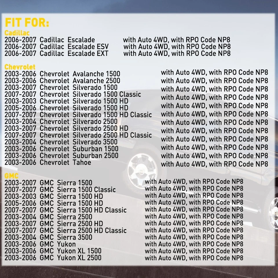 Interruptor selector 4x4 4x4 para Chevy Tahoe Yukon Silverado Sierra Suburban Avalanch Foto 2 de 4