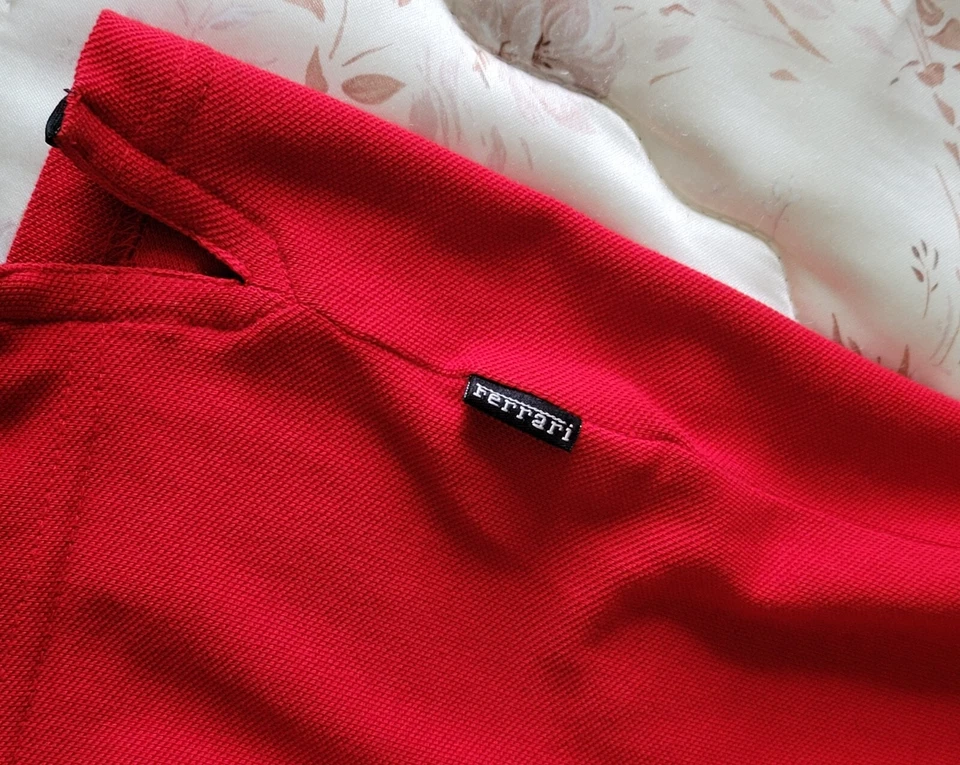 POLO FERRARI ROJO ORIGINAL 100 X 100 ALGODON PRODUCTO OFICIAL TALLA L SHIRT - Imagen 3 de 4