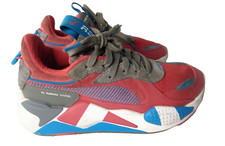 PUMA RS-X Red Gray Blue Running System Shoes Youth Size 5 C Sneakers