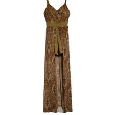 No Boundaries Boho Chic Maxi Romper Dress with Intricate Ikat Print Juniors XS 1