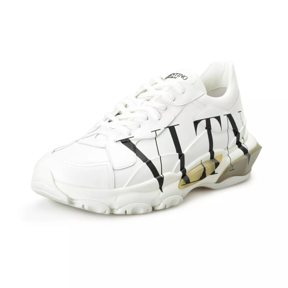 Valentino Garavani Men s VLTN Bounce White Low Top Leather Sneakers Shoes