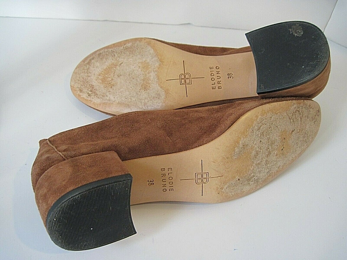 Anthropologie By Elodie Bruno Zell Bootie Slip On Brown Suede Size