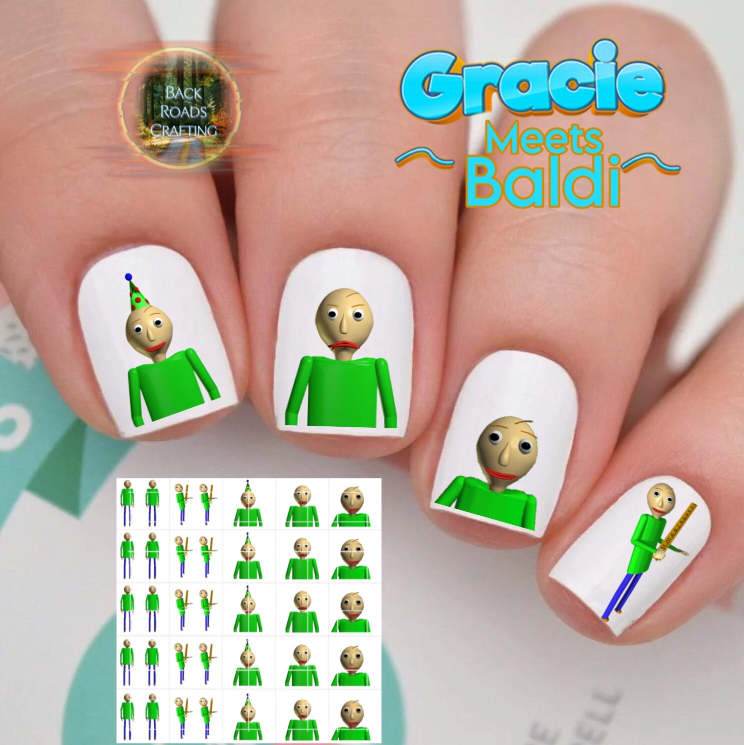 Baldis Waterslide Nail Art Decals Set Of 50 & Instructions and bonus