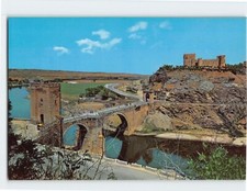 Postcard Alcantara Bridge & Castle of St. Servando Toledo Spain