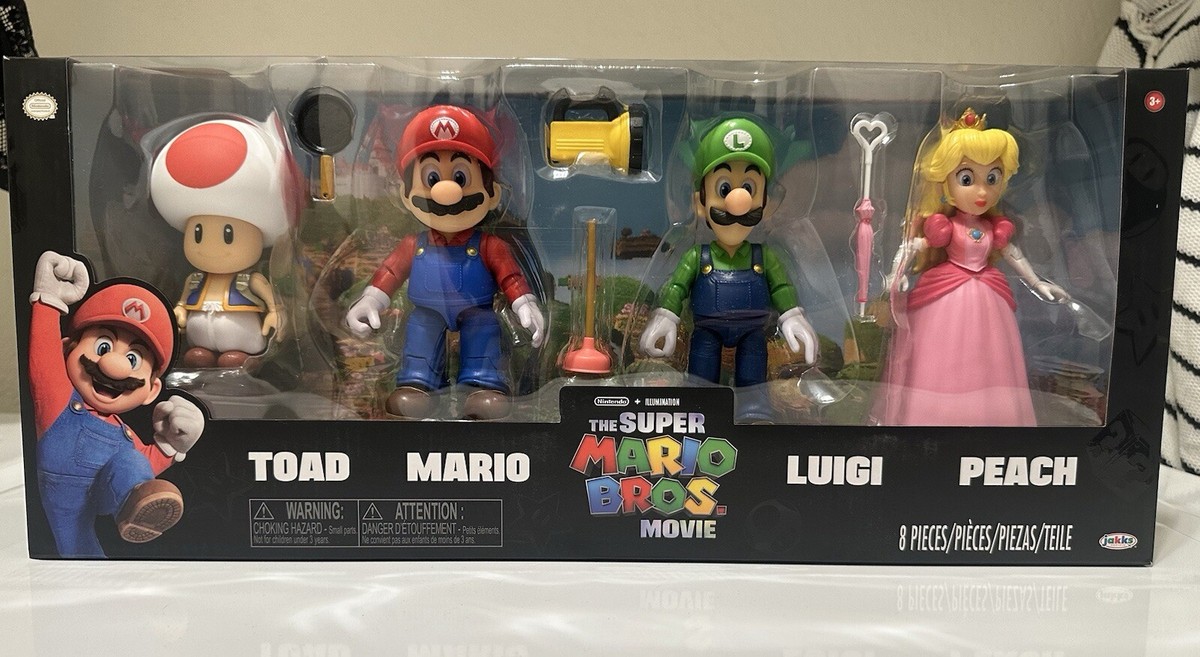 Jakks Pacific Super Mario Bros Movie 5” Action Figures Box Set Of