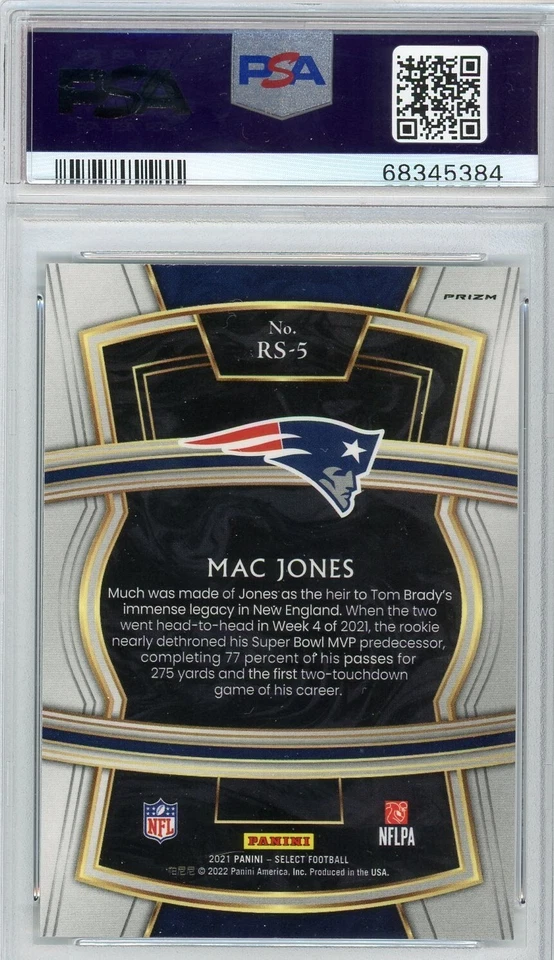 Mac Jones 2021 Select Rookie Selections Silver Prizm PSA 10 Rookie Card - Image 2 of 4