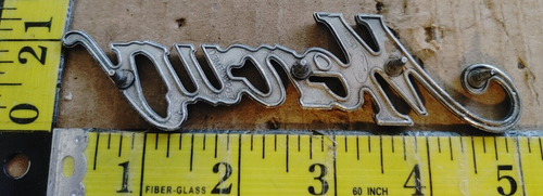 AS-IS MERCURY CIRCA '70S SCRIPT METAL EMBLEM D3MB 8B357 AA {4392} - Picture 7 of 8