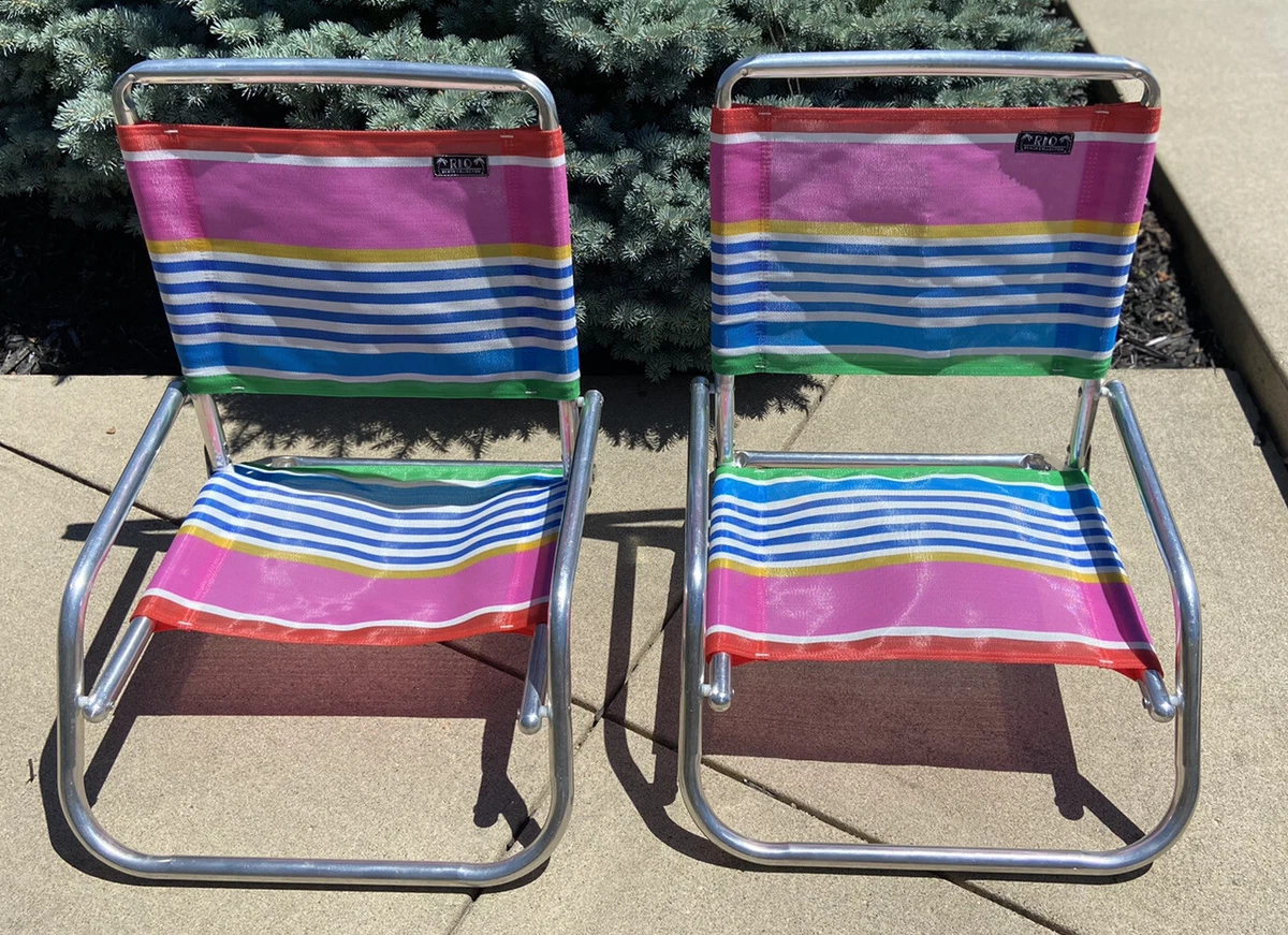RIO Beach Collection Low Profile Foldable Lightweight Lawn Beach