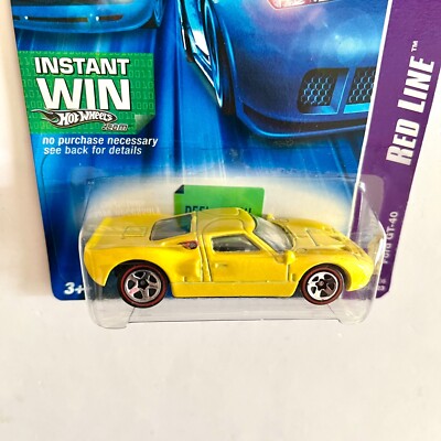 Hot Wheels Red Line 2/5 (2006) Yellow Ford GT-40 Toy Car 097/223