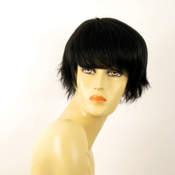 Perruque Cynthia 1B en cheveux naturels 100% noirs pour femme