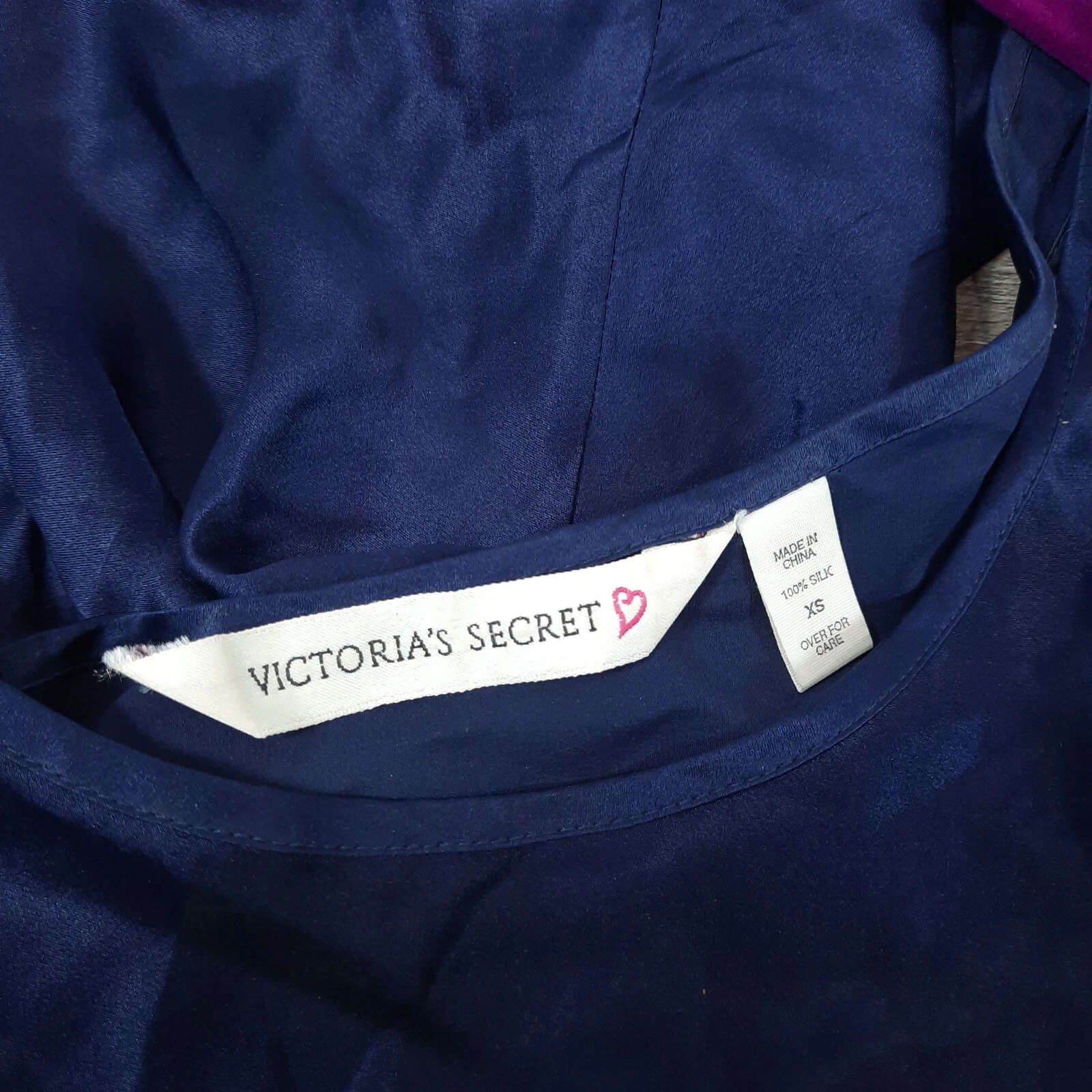 UNDERCOVER Abito da notte vintage Victorias Secret cravatta 100% seta blu seta piccolo Y2K
