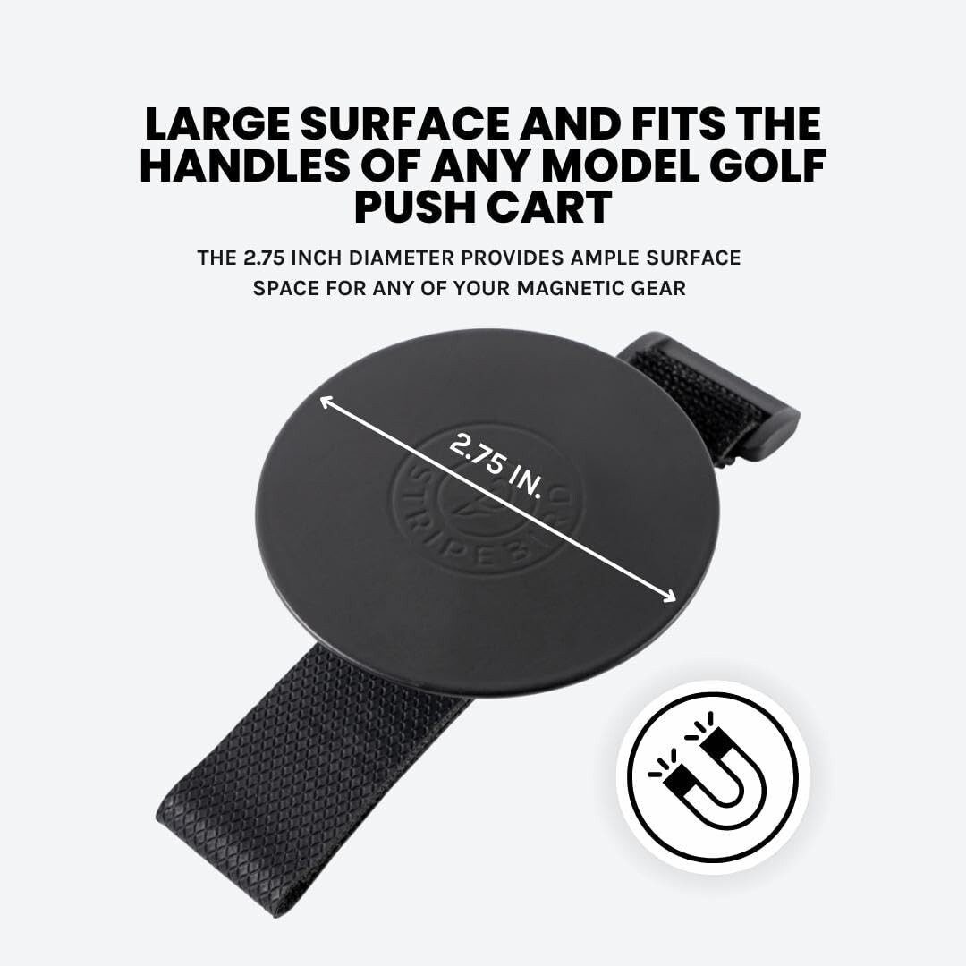 - Golf Push Cart Mount for Magnetic Accessories (Black) - Push Cart Strap for Qu