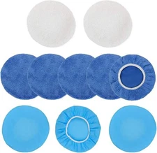  10Pcs 9-10 Inch Polisher Pad Bonnet Orbital Car Buffing Polishing Pad Co