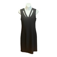 Guess |  Women’s |Fitting Black Bodycon Midi Dress V-NeckCutouts Women's Size 10