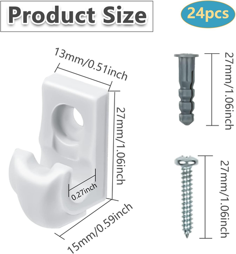 24 Stück Weiß Daunen Wandclip Schrank Regale Clips Draht Regal Schlaufe Clips - Bild 2 von 12