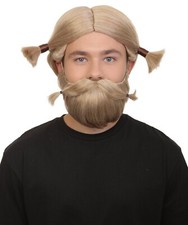 Adult Men s Medieval Scotland Animated Movie Lord Wig withMustache Beard,HM-1541