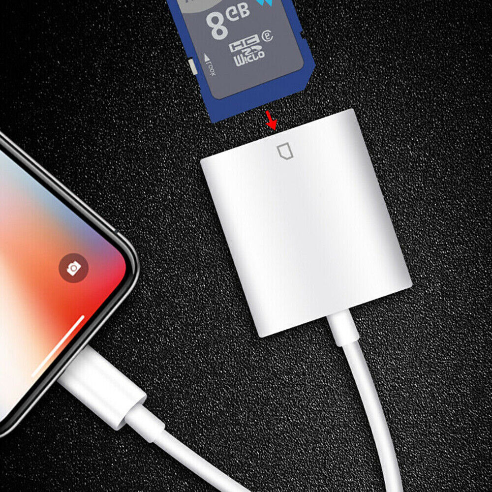 Adapter SD Card Camera Reader for iPad iPhone 6 6S 7 8 X Xs 11 12 13