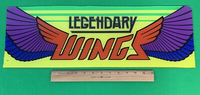Vintage LEGENDARY WINGS Arcade Video Game Room Sign Marquee  22.5'' X 7.5''