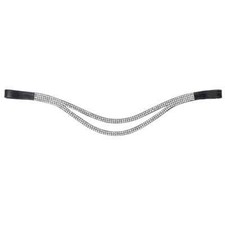 Designer Clear Crystal 4 Row Silver Horse Crystal Brow band Leather bridle.