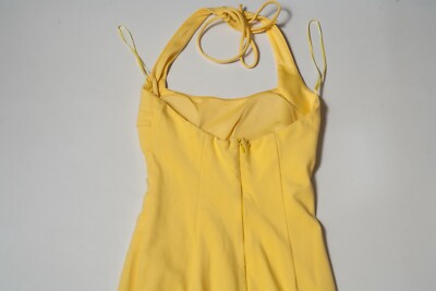 cache yellow dress Kate Hudson as Andie Backless Prom Dress How to Lose a Gu Hoprom No Leg Slit;boning Cache Vintage Halter Yellow Dress