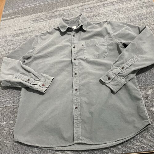 Katin Shirt Mens Medium Gray Corduroy Cotton Long Sleeve Button Up Front Surfer - Picture 2 of 9