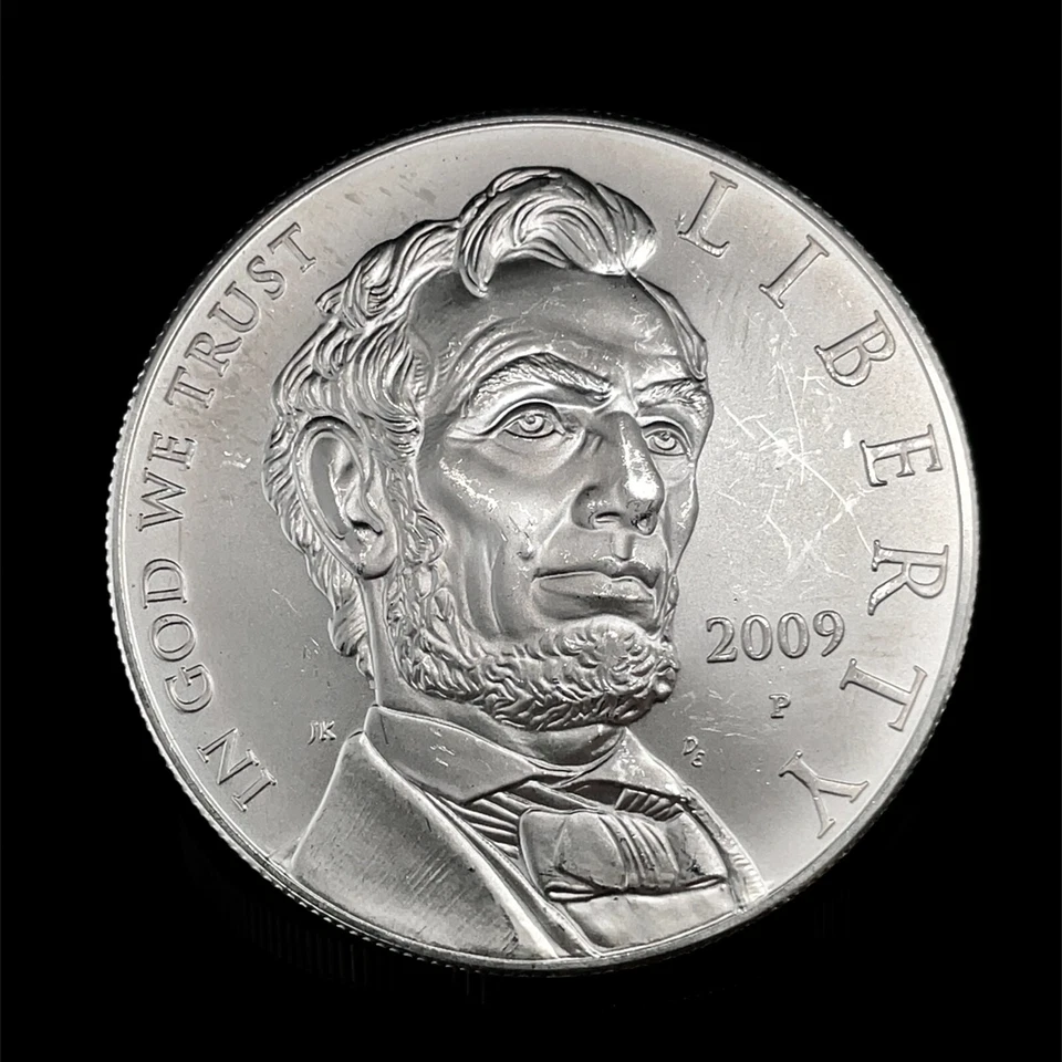 2009-P Abraham Lincoln Bicentennial  Silver Dollar  Commemorative  BU/UNC - Image 4 of 4