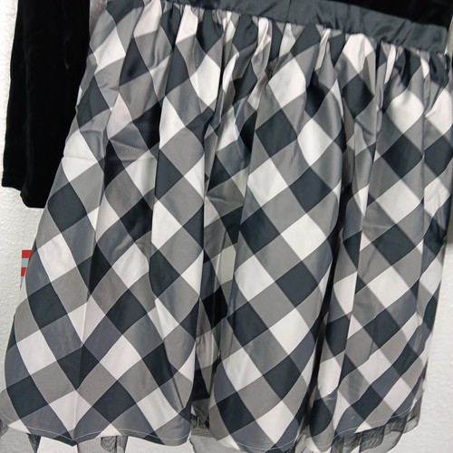 Cat & Jack Dress L (10/12) Black Velvet Plaid Skirt Taffeta Holidays Party NWT - Picture 10 of 12