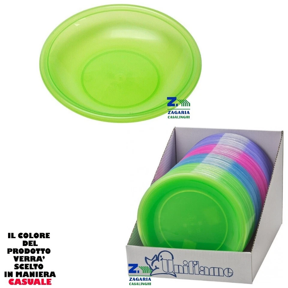 UNIFLAME PIATTO FONDO IN PLASTICA DIAM. CM 22 X PICNIC SCUOLA MARE CAMPEGGIO X ALIMENTI