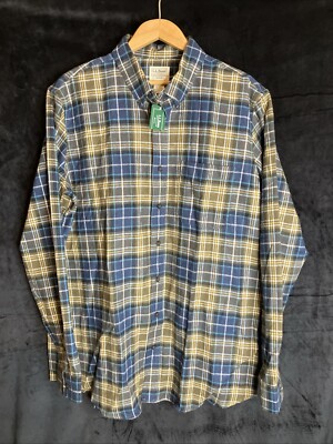 LL Bean Scotch Plaid Flannel Shirt Mens XL Tall Slim Fit Button Down NWT 
