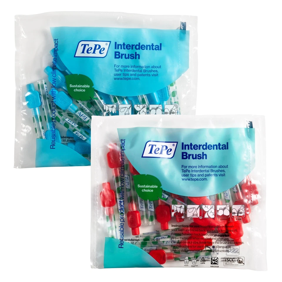 40 Stück TePe Interdentalbürsten Original inkl. Schutzkappen