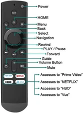 IR Replaced Remote for Amazon 43"-55" Class 4-Series 4K UHD Smart Fire TV