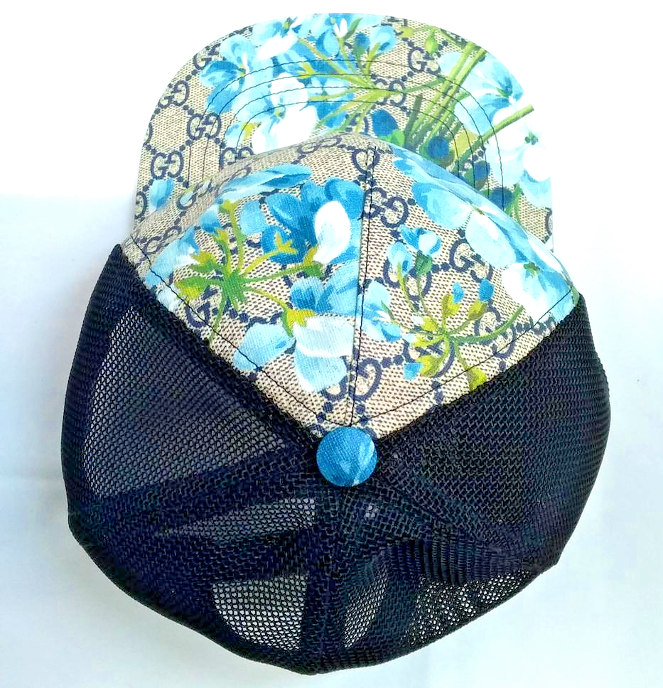 GUCCI Bloom GG Supreme Baseball Cap Mesh Hat Blue Floral GUCCI Bloom GG Supreme Baseball Cap Mesh Hat Blue Floral