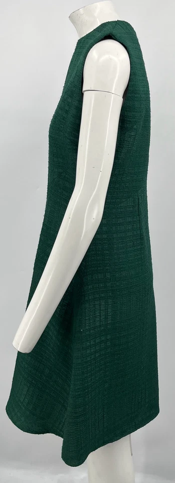 Vestido Oscar De La Renta P14 MANCHADO Verde Texturizado Ajuste + Acampanado Talla 10 Foto 3 de 4