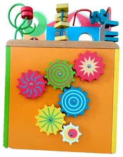 BATTAT Exceptional Wooden Activity Cube Large Educational Busy Hands Toy EC