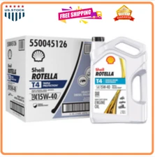 Shell Rotella T4 Triple Protection 15W-40 Motor Oil, 1 Gallon (3 Pack)