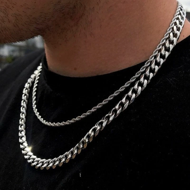 Stainless steel necklace chain best sale mens