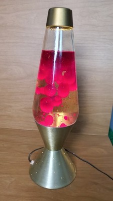Vtg 1974 Lava Lite Aristocrat 1120 Starlite Gold Base Red Yellow