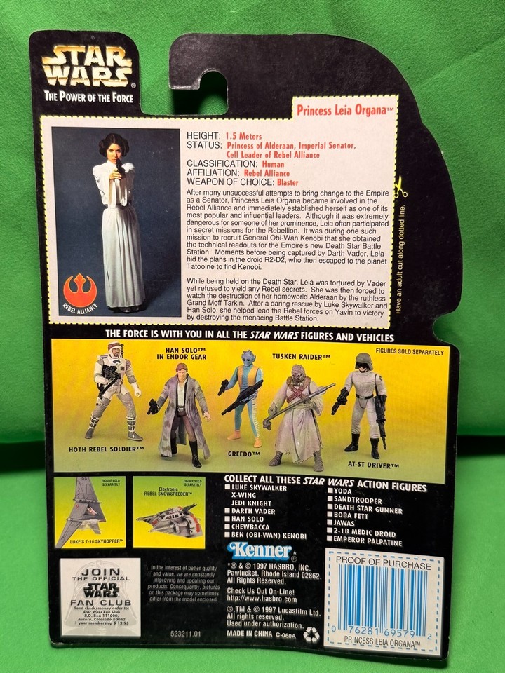 Hasbro Star Wars Power Of The Force - Action Figure Principessa Leia Organa, 9,5 Cm, Confezione Originale, Collezionismo