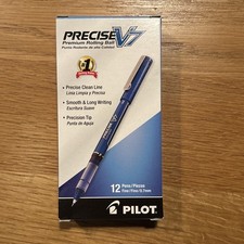 Pilot Precise V7 Premium Rolling Ball Pen Fine Point 0.7 mm Blue - 12 Pack NEW