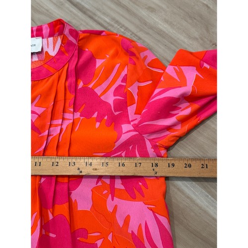 Choklate Paris Blouse Size S Pink Orange Floral Long Sleeve Top n2 - Picture 5 of 6