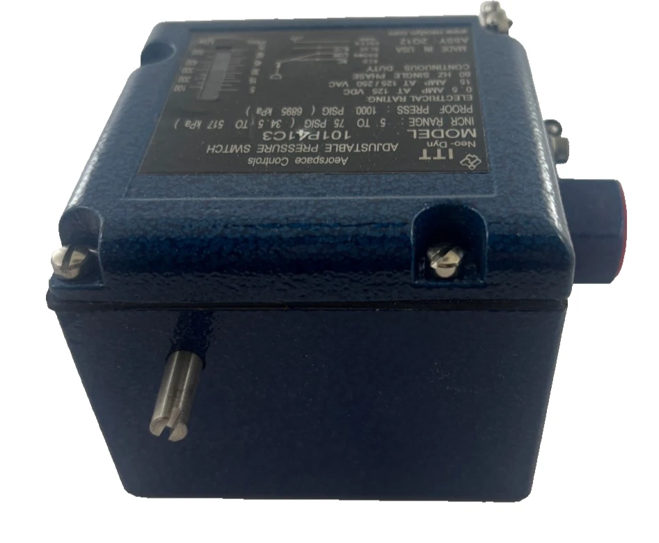 Interruptor de presión ajustable ITT Neo-Dyn 101P41C3 5-75 PSIG - Control industrial Foto 4 de 4